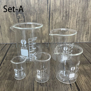 Set A-F Lab Borosilicate Glass Beaker