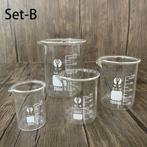 Set A-F Lab Borosilicate Glass Beaker