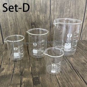 Set A-F Lab Borosilicate Glass Beaker