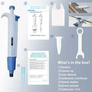 Adjustable Plastic Pipeta Lab Equipment With Pipette Tips