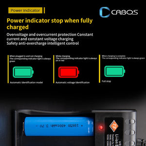 18650 Battery Charger 1-4 Slots Dual