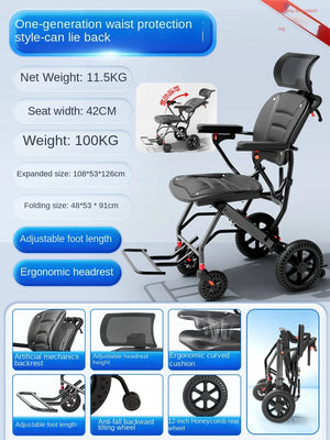 Wheelchair folding lightweight