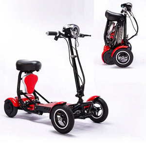 Foldable Travel 4Wheel Electric Scooter Convenient For Elderly Travel Mobility Scooter