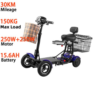 Foldable Travel 4Wheel Electric Scooter Convenient For Elderly Travel Mobility Scooter