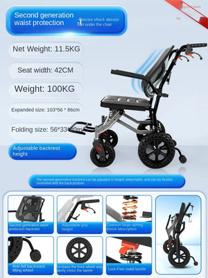 Wheelchair folding lightweight