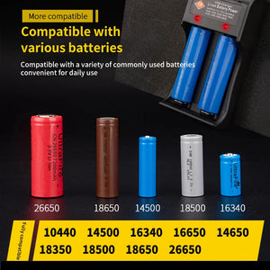 18650 Battery Charger 1-4 Slots Dual