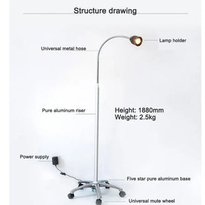 Mobile Vertical Auxiliary Surgery Halogen Examination Cold LED Light